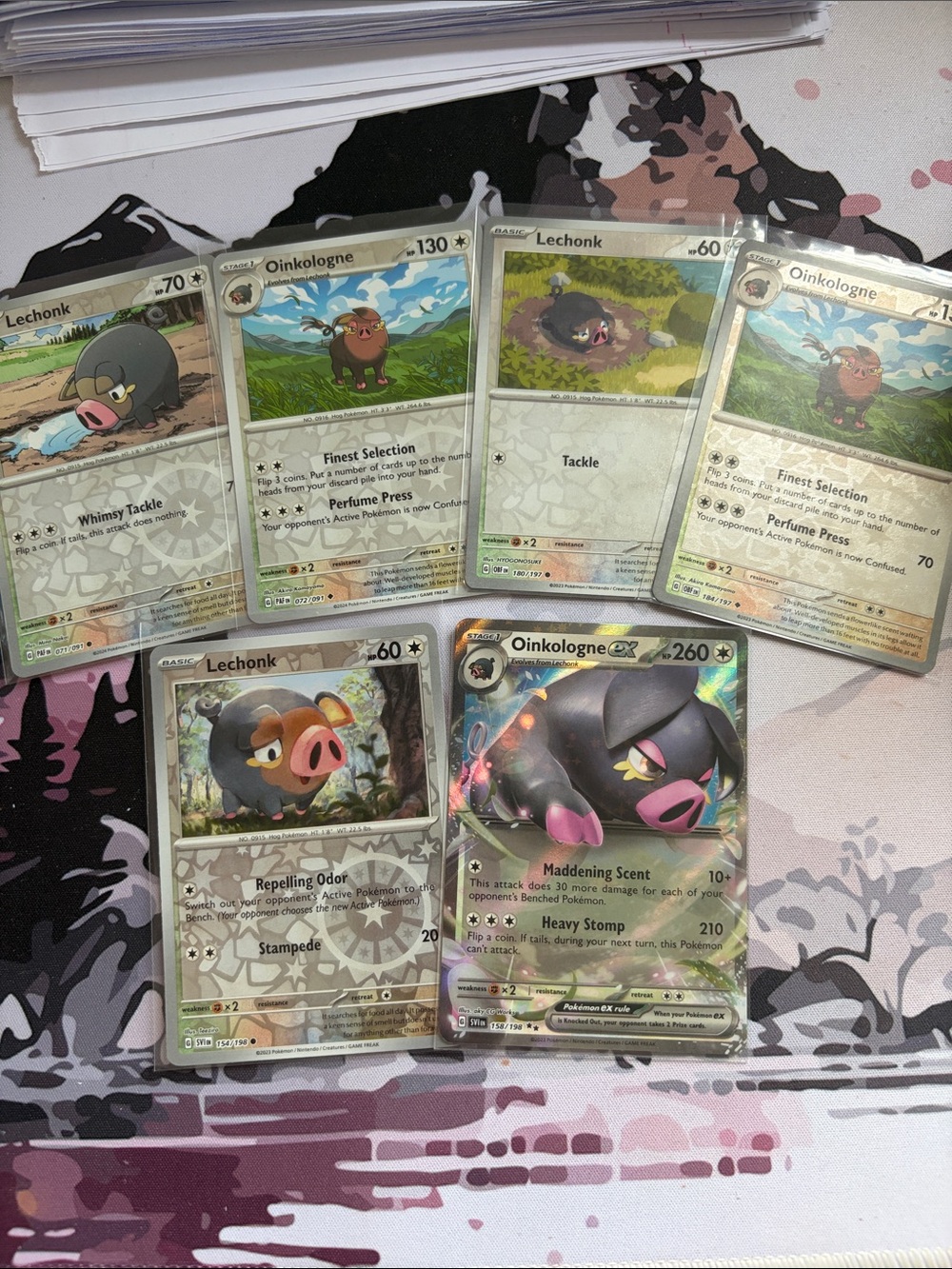 Lechonk & Oinkologne Pokémon Evolution Reverse Holo Card Lot 🐷| 6 Cards ✨5/$25✨